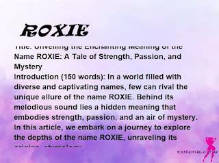 roxy urban dictionary|roxie name meaning.